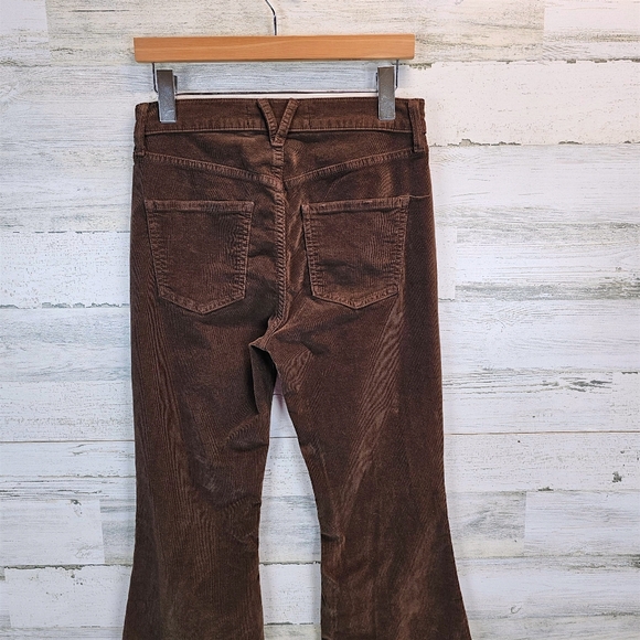 Veronica Beard Sheridan High Rise Exaggerated Flare Corduroy Pants Choc Brown 27 - Picture 8 of 13